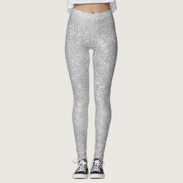Legging Caneleiras Shimmery da faísca de prata