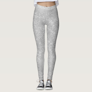 Legging Caneleiras Shimmery da faísca de prata