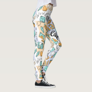 Legging Caneleiras sociais legal dos meios