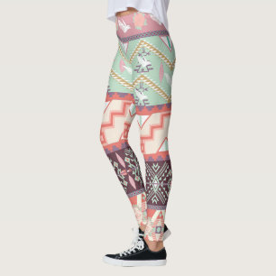 Legging Caneleiras/teste padrão asteca do nativo american