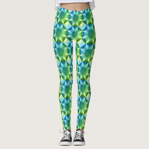 Legging Caneleiras - teste padrão da edredão nos azuis e