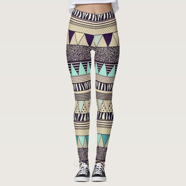 Legging Caneleiras/teste padrão do nativo americano (Frente)