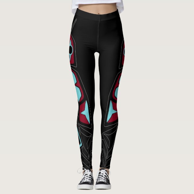 Legging Caneleiras tribais da pena (Frente)