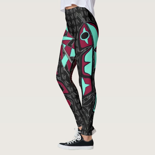 Legging Caneleiras tribais das penas (Esquerda)