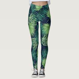 Legging Caneleiras tropicais da selva   da folha
