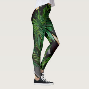 Legging Caneleiras tropicais selvagens da palmeira da