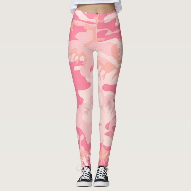 Legging Caneleiras urbanas de Camo do rosa de bebê (Frente)