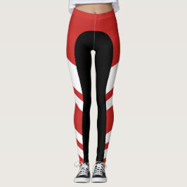 Legging Caneleiras vermelhas/brancas/pretas da banda