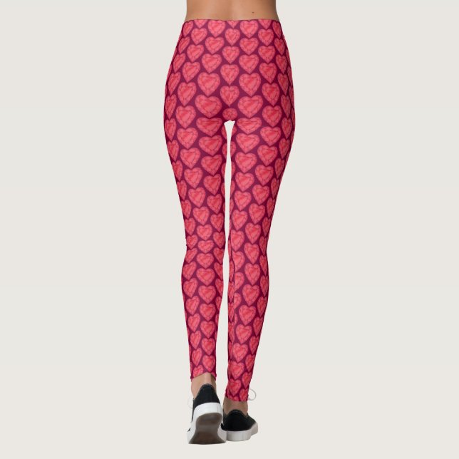 Legging Caneleiras vermelhas da arte da aguarela do (Verso)