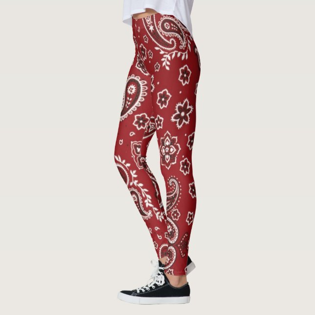 Legging caneleiras vermelhas do bandana (Esquerda)