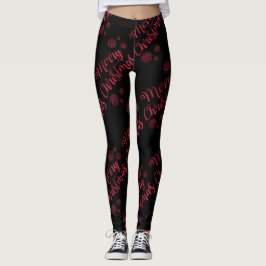 Legging Caneleiras vermelhas do preto do brilho do Feliz
