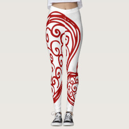 Legging Caneleiras vermelhas e brancas