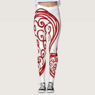 Legging Caneleiras vermelhas e brancas