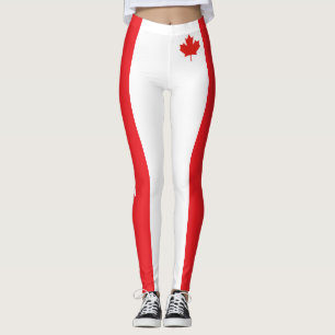 Legging Caneleiras vermelhas e brancas da bandeira de