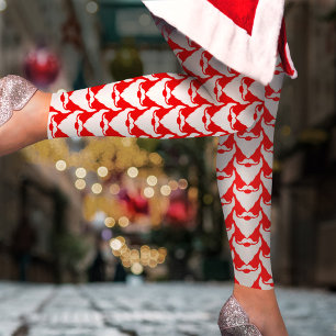 Legging Caneleiras vermelhas modeladas barba do White