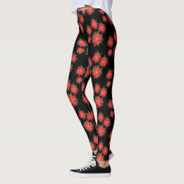 Legging Caneleiras vermelhas pretas do feriado do Natal da