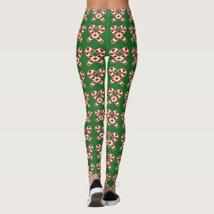 Legging Caneleiras vermelhas & verdes engraçadas do