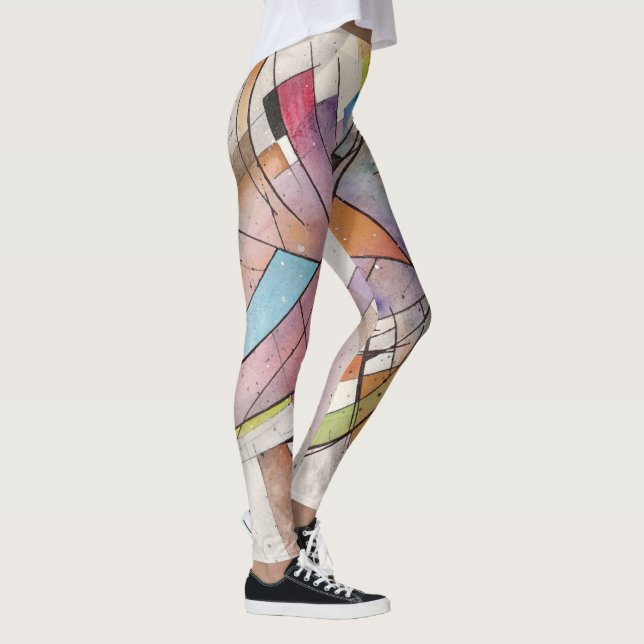 Legging CANTATA em PASTEL MAJOR Abstrato Art Watercolor (Direita)