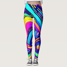 Legging Canvas Cósmica: Um Universo de Cor