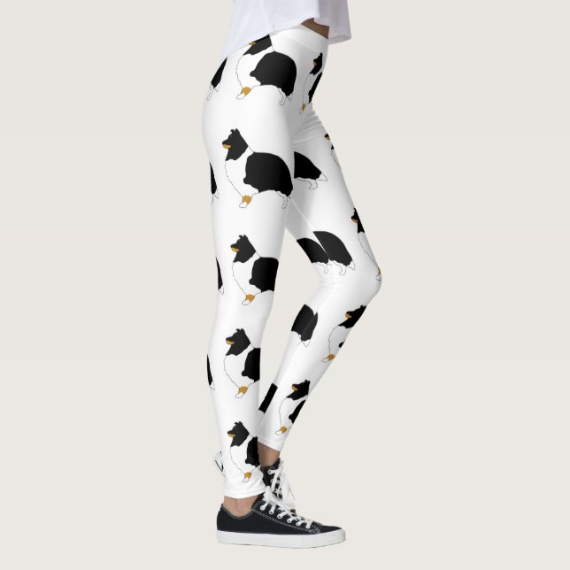Legging cão-pastor preto branco e castanho (Direita)