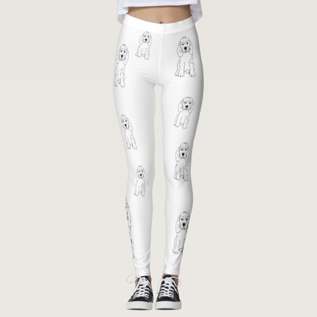 Legging Cão Sonolento, Desenho Linear (Frente)