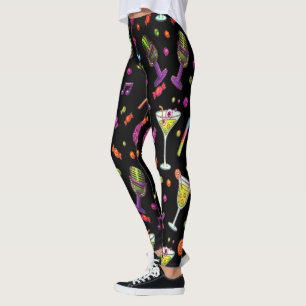 Legging Caos Colorido de Festa de Zumbi para o Halloween