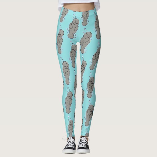 Legging Capateiro bonito com ilustração de bolhas (Frente)