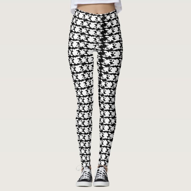 Legging Captivando Foto de Padrão Preto e Branco (Frente)
