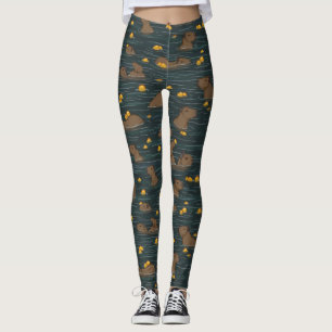 Legging Capybara Hot Tub com Fruta Yuzu