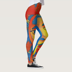 Legging Cara contemporânea artística vibrante do manequi