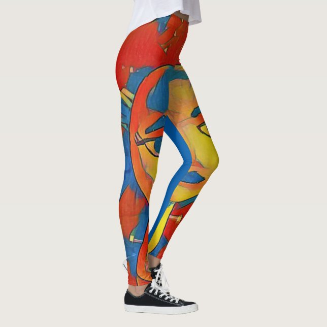 Legging Cara contemporânea artística vibrante do manequim (Direita)
