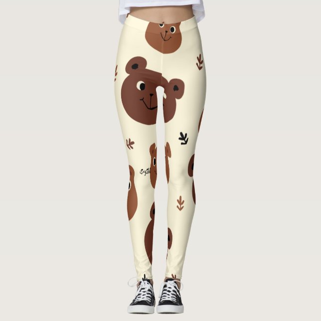 Legging Cara de urso engraçado (Frente)