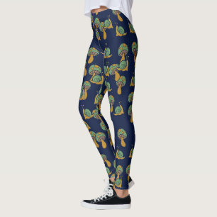 Legging Caracóis e Cogumelos Retro-Caracóis