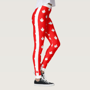 Legging Caractere Canadense em Vermelho e Branco