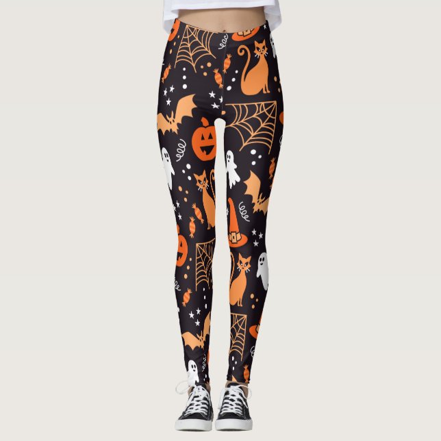 Legging Caracteres bonitos ilustrados com as letras maiúsc (Frente)