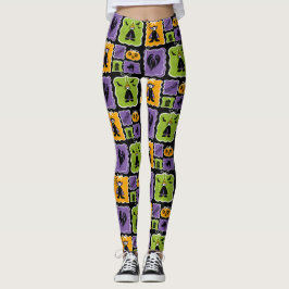 Legging Carateres de Halloween bonitos Vampiros e Bruxas