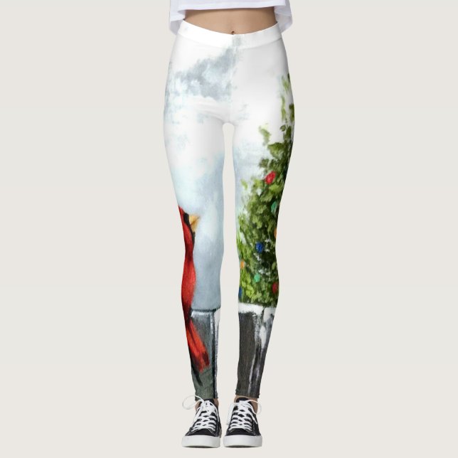 Legging Cardeal e Árvore de Natal (Frente)