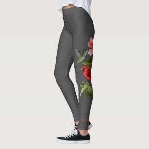 Legging Cardeal e beija-flor-rosa Lily personalizado