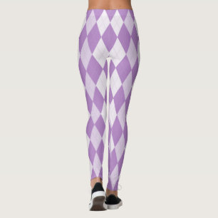 Legging Cardo Roxo Argyle Violeta Pálido Forma de Diamante