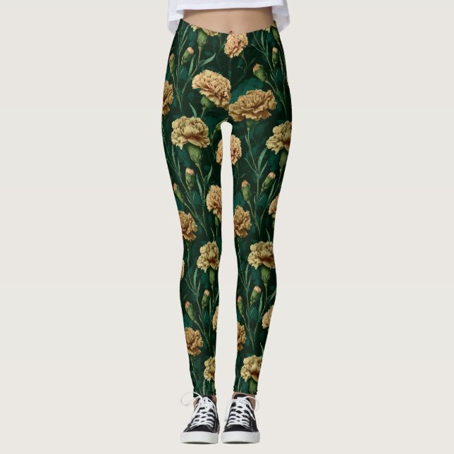 Legging Carnation  Flower Athletic Carnation Fantasy Best  (Frente)