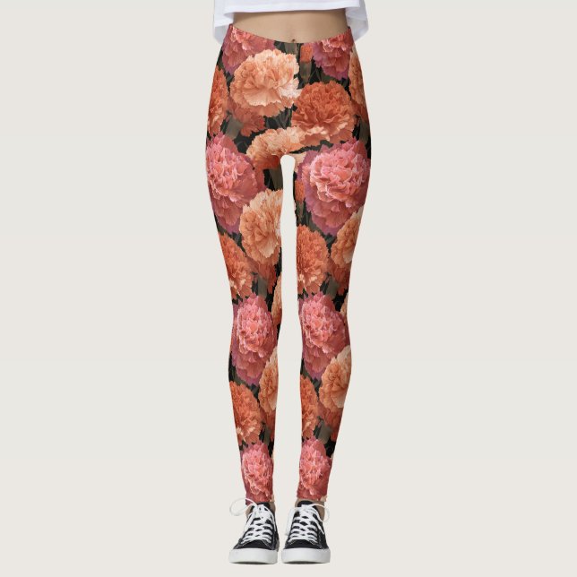 Legging Carnation Flower Running Carnation Inspired (Frente)