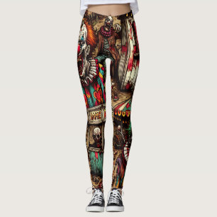Legging Carnaval assustador Palhaço Zombie Halloween