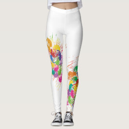 Legging Carnaval Colorido Respingos de Tinta Abstrata
