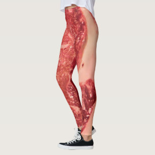 Legging Carne Vermelha Crua Premium Foto Macro de Bife M
