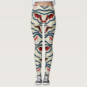 Legging Carpa Colorida Art Déco Nadando Decoração Naval