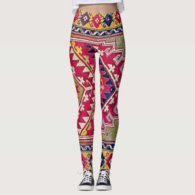 Legging Carpete de Vintage com Padrão Tribal (Frente)