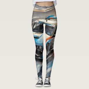 Legging Carro de Corrida Azul esportivo