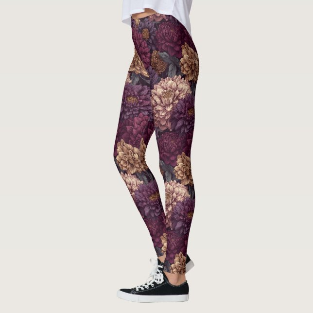 Legging Cartão de Flores de Dália Cardio de Dália Luxo de  (Esquerda)