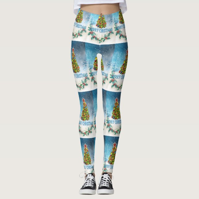 Legging Cartão Feliz de Natal (Frente)