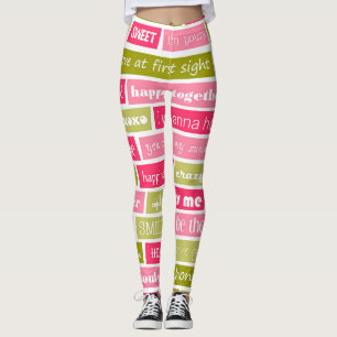 Legging Cartas de Amor Rosa e Verde